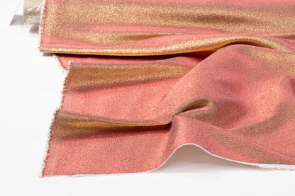 Iridescent Metallic Brocade - Red / Gold
