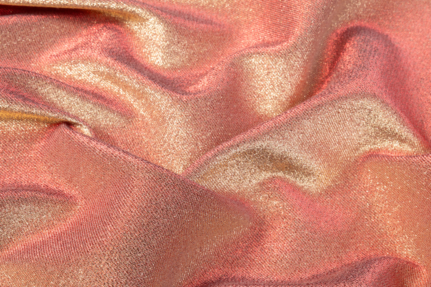 Iridescent Metallic Brocade - Red / Gold
