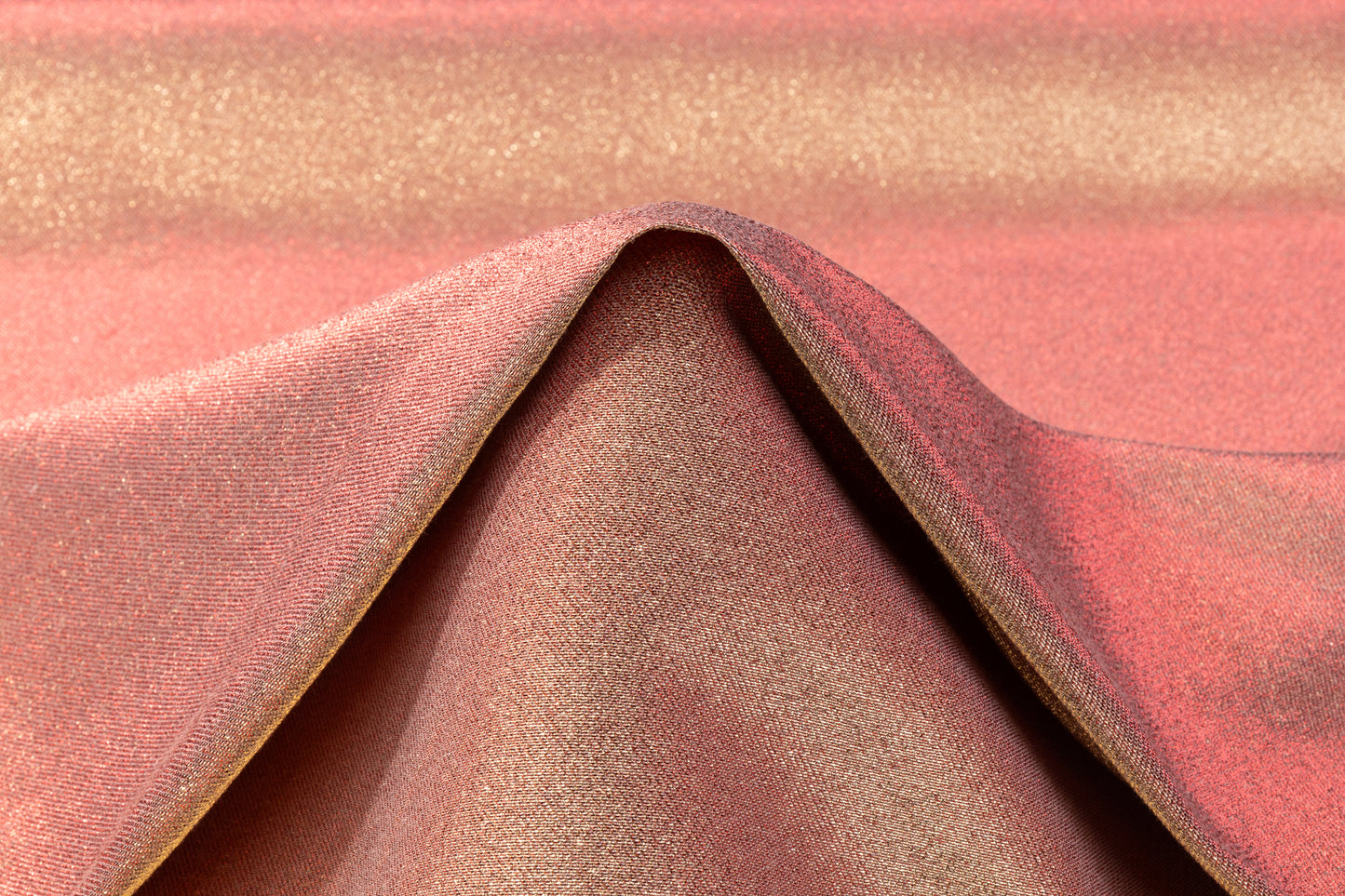 Iridescent Metallic Brocade - Red / Gold