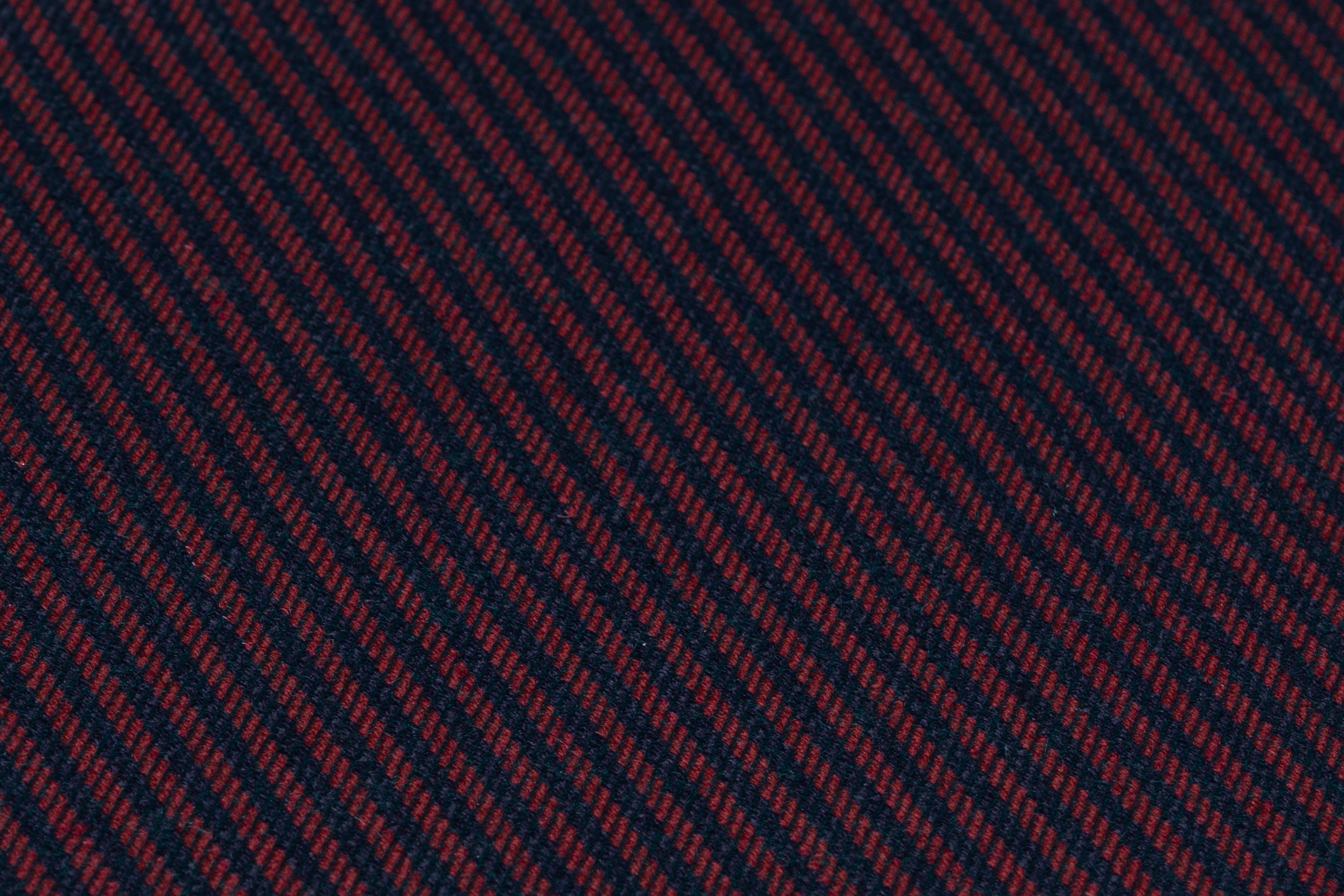 Striped Italian Wool Acetate Twill Suiting - Red / Navy