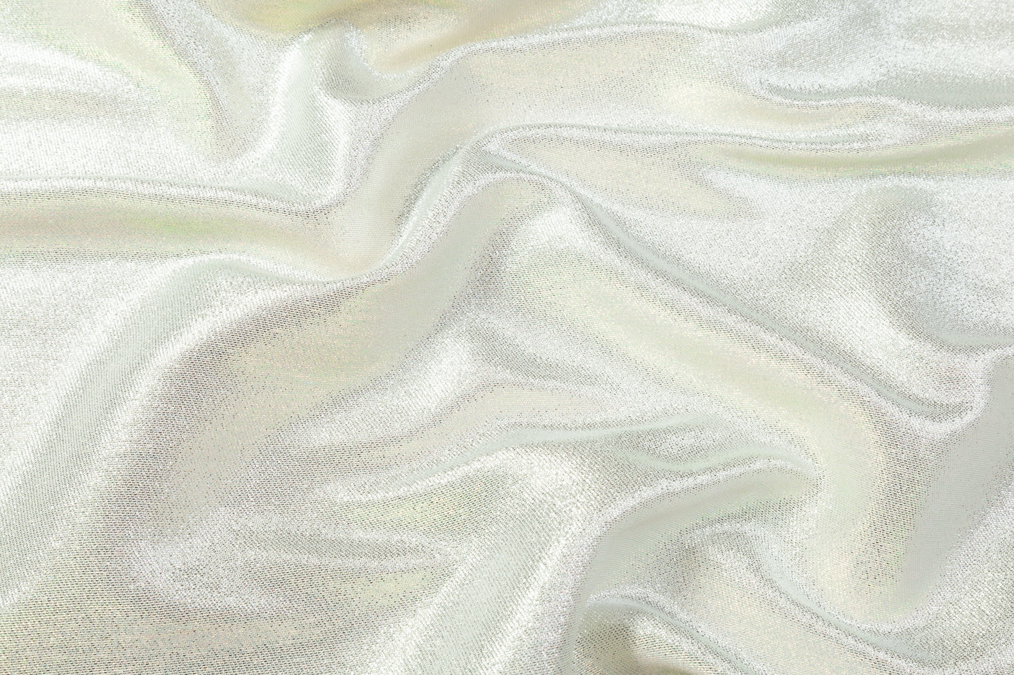 Iridescent Metallic Brocade - Silver / Green