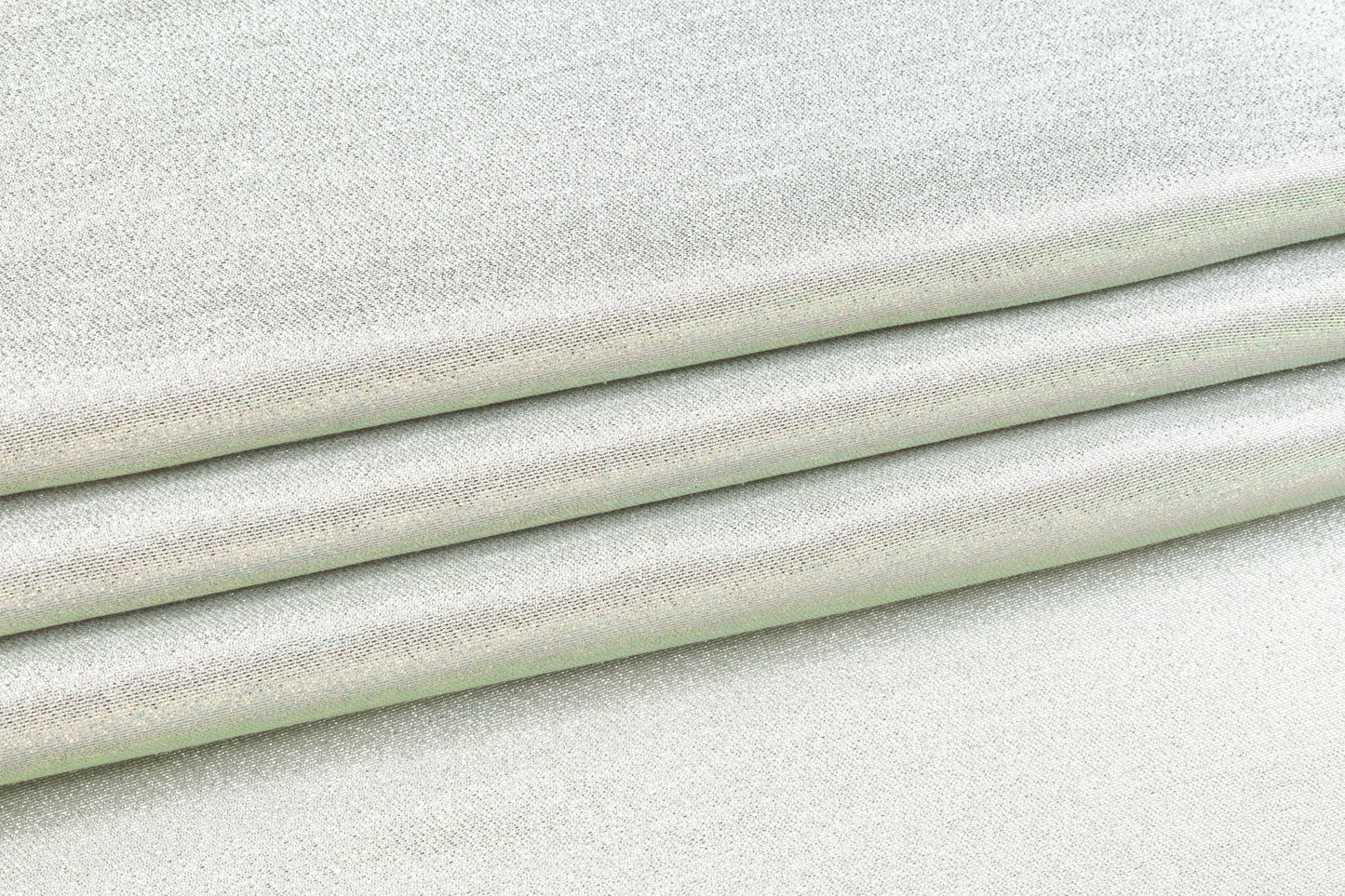 Iridescent Metallic Brocade - Silver / Green