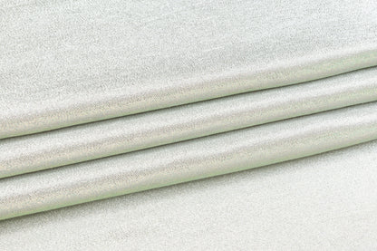 Iridescent Metallic Brocade - Silver / Green