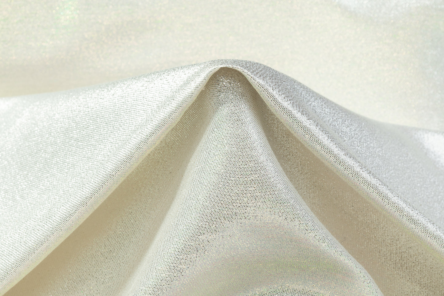 Iridescent Metallic Brocade - Silver / Green