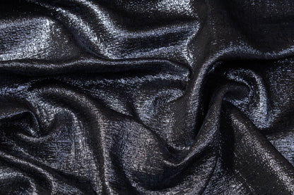 Textured Metallic Brocade - Slate Gray