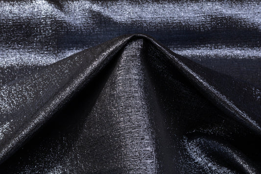 Textured Metallic Brocade - Slate Gray