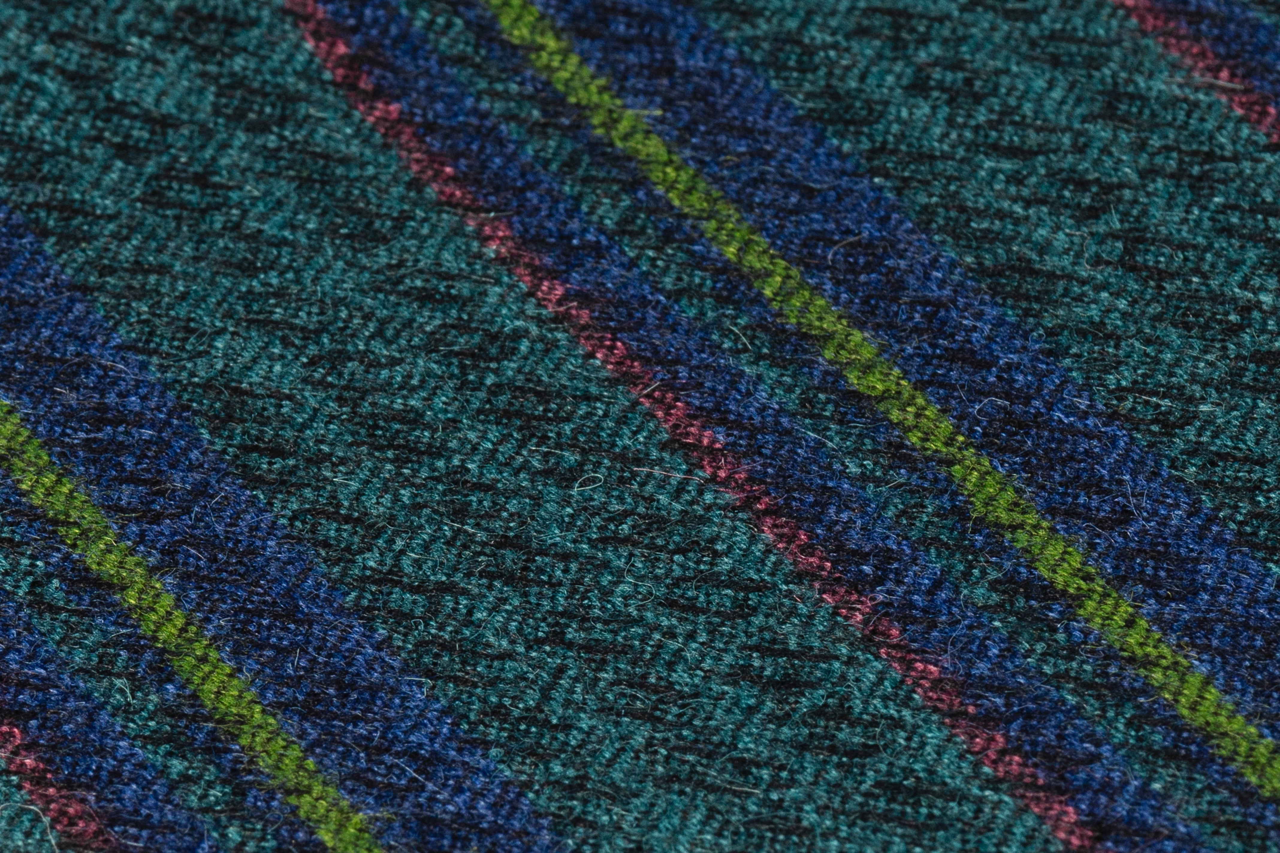 Striped Italian Alpaca Wool - Teal Green