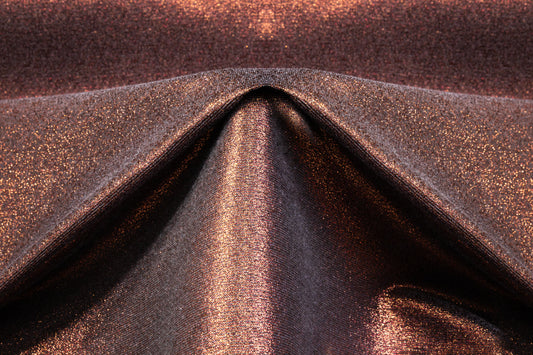 Iridescent Metallic Brocade - Copper / Gray