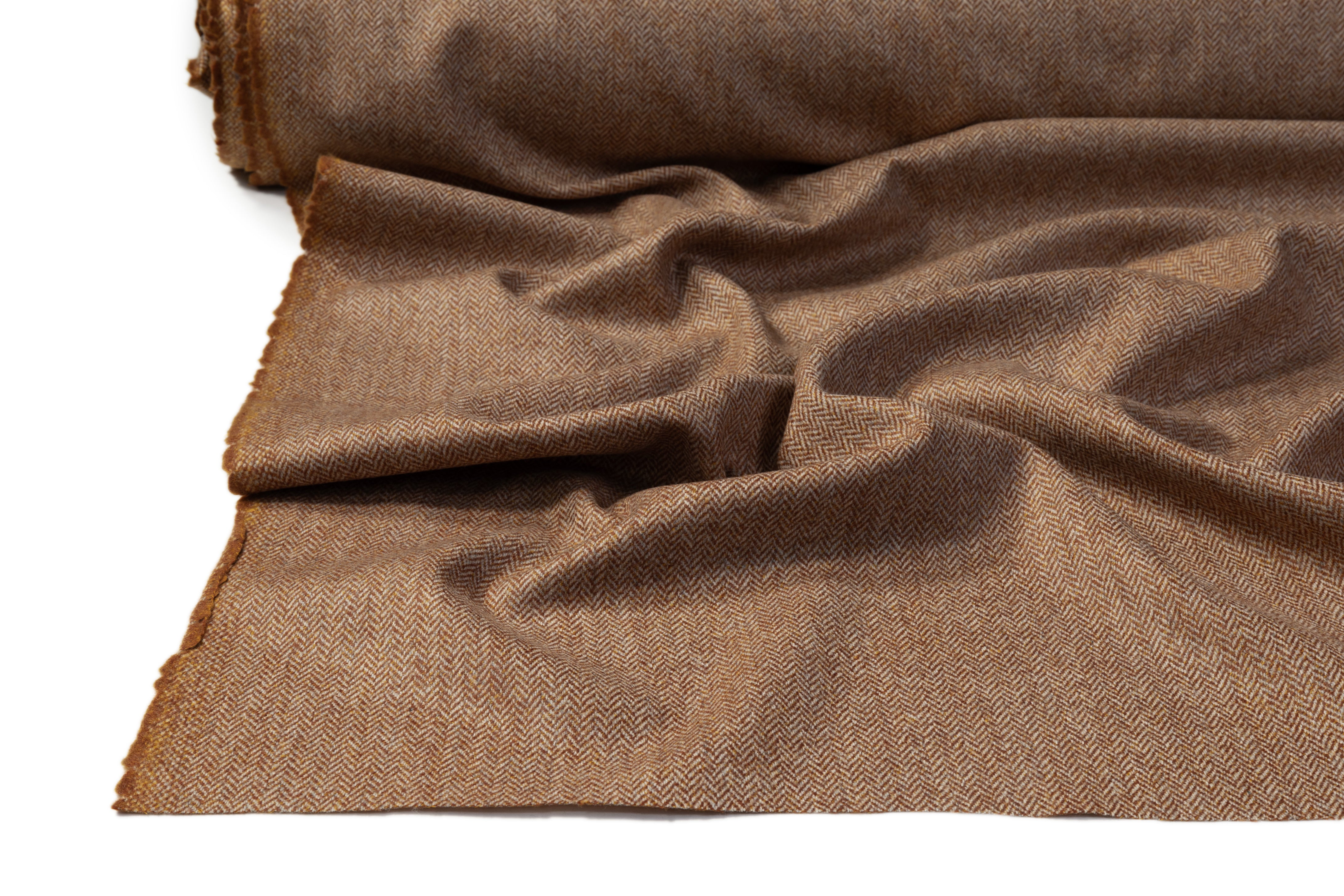 Tollegno - Herringbone Italian Wool Suiting - Camel