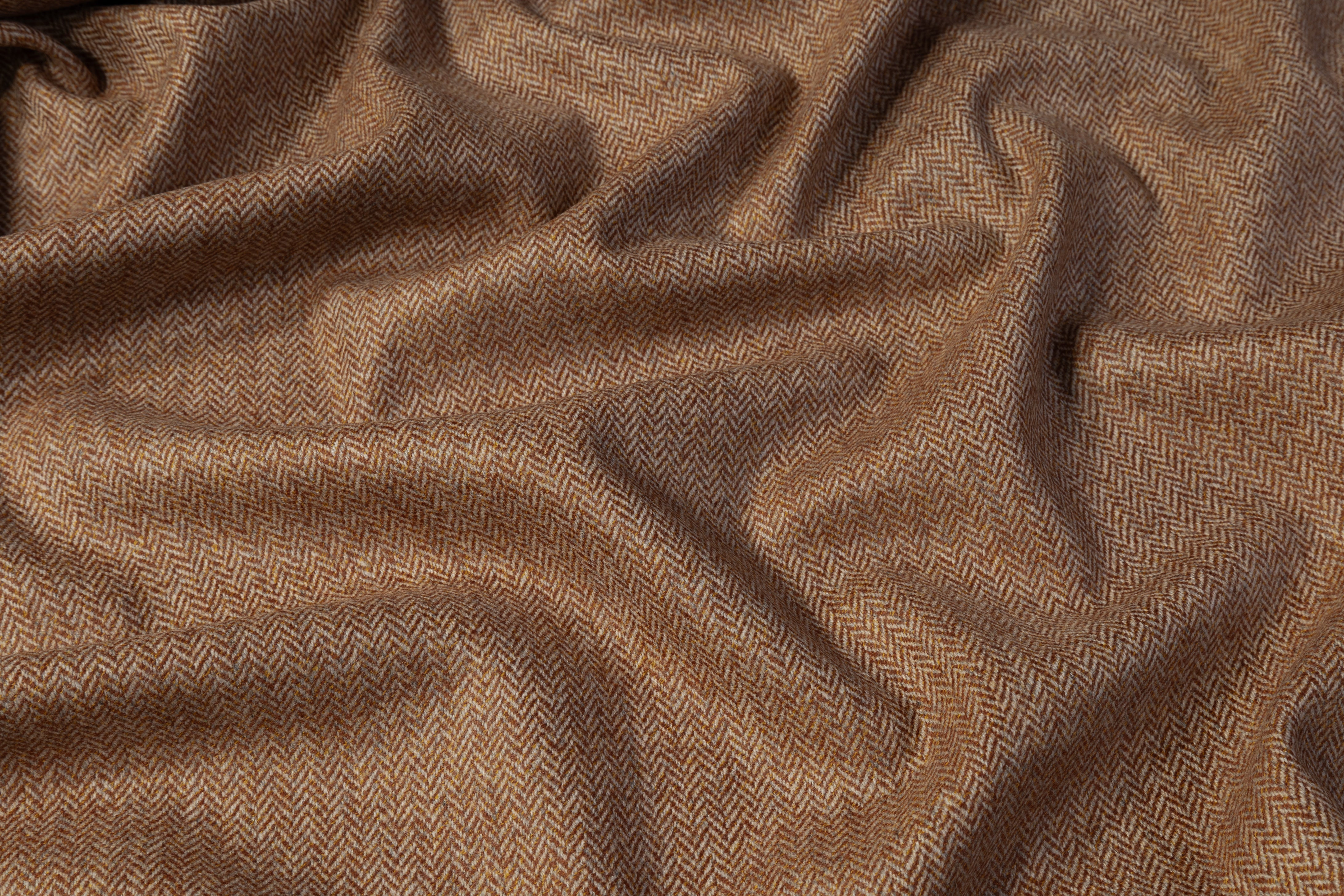 Tollegno - Herringbone Italian Wool Suiting - Camel
