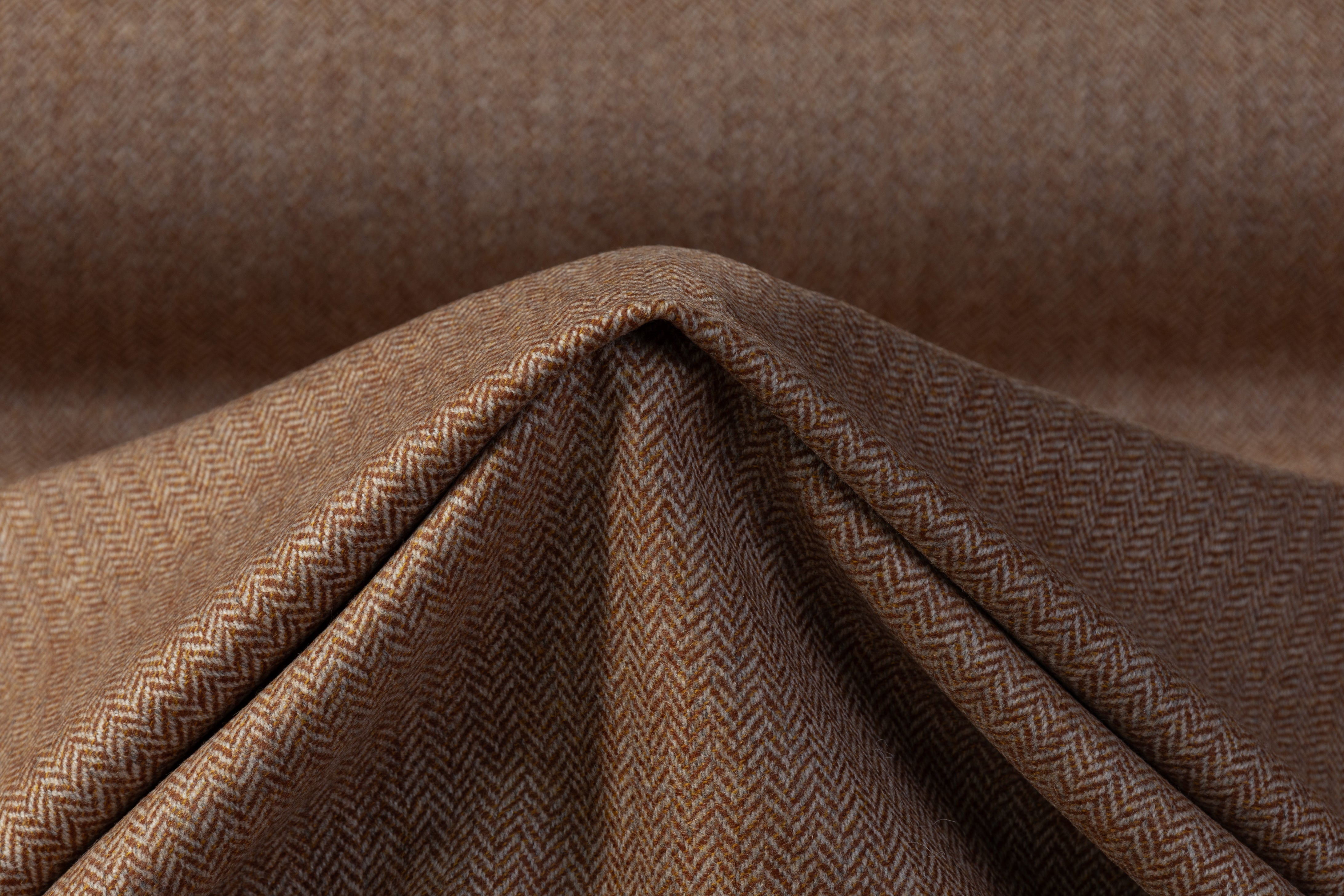 Tollegno - Herringbone Italian Wool Suiting - Camel