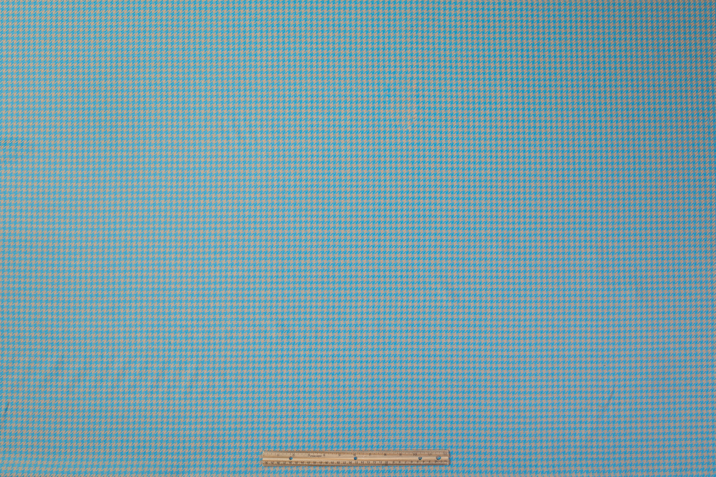 Houndstooth Italian Wool Suiting - Blue / Tan