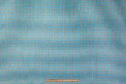 Houndstooth Italian Wool Suiting - Blue / Tan