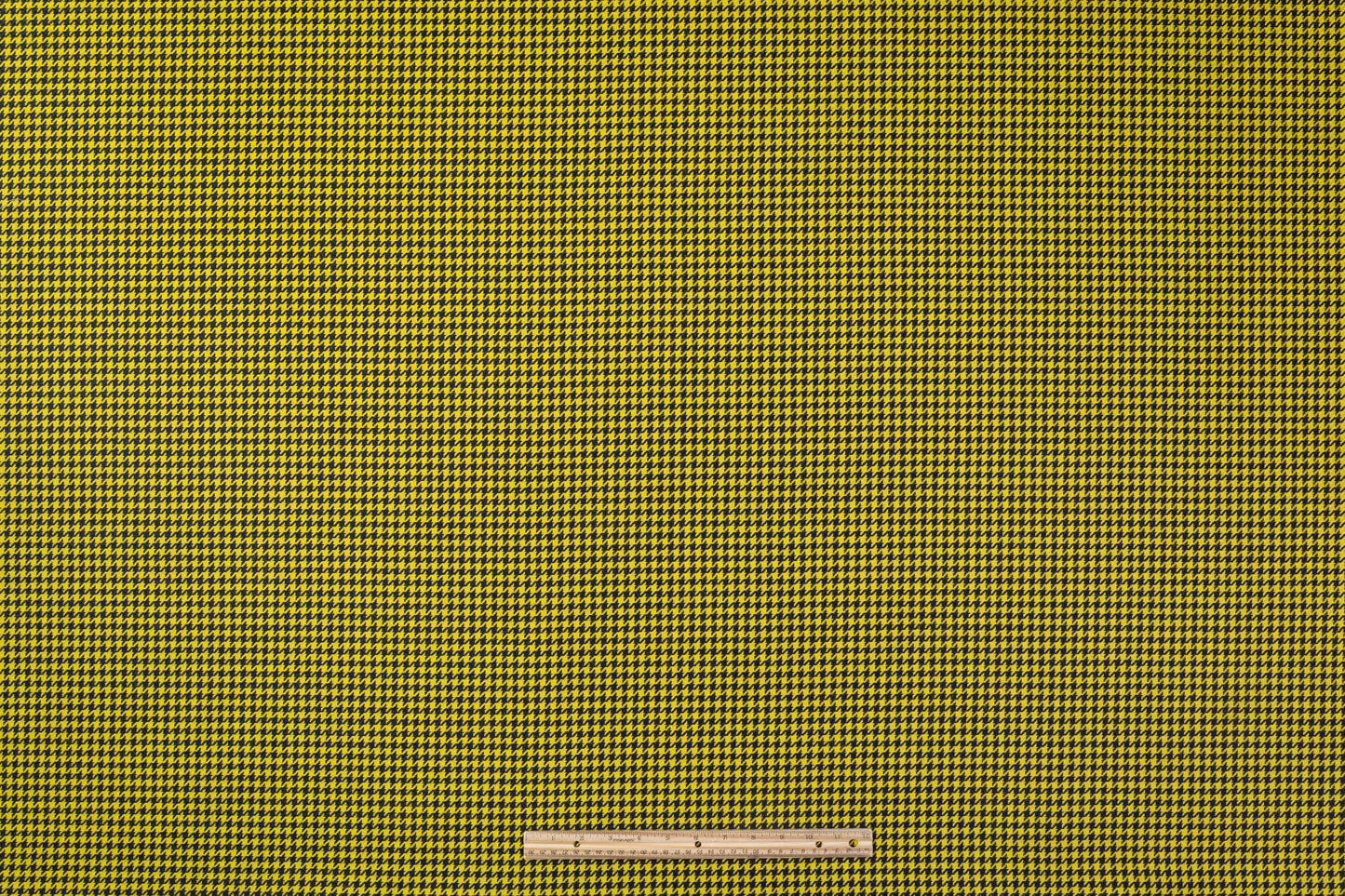 Houndstooth Italian Wool Suiting - Black / Yellow