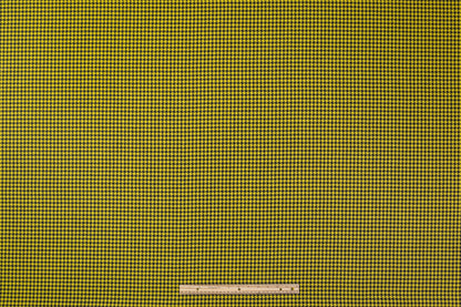 Houndstooth Italian Wool Suiting - Black / Yellow