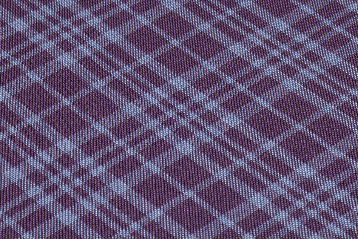 Plaid Italian Wool Suiting - Blue / Purple