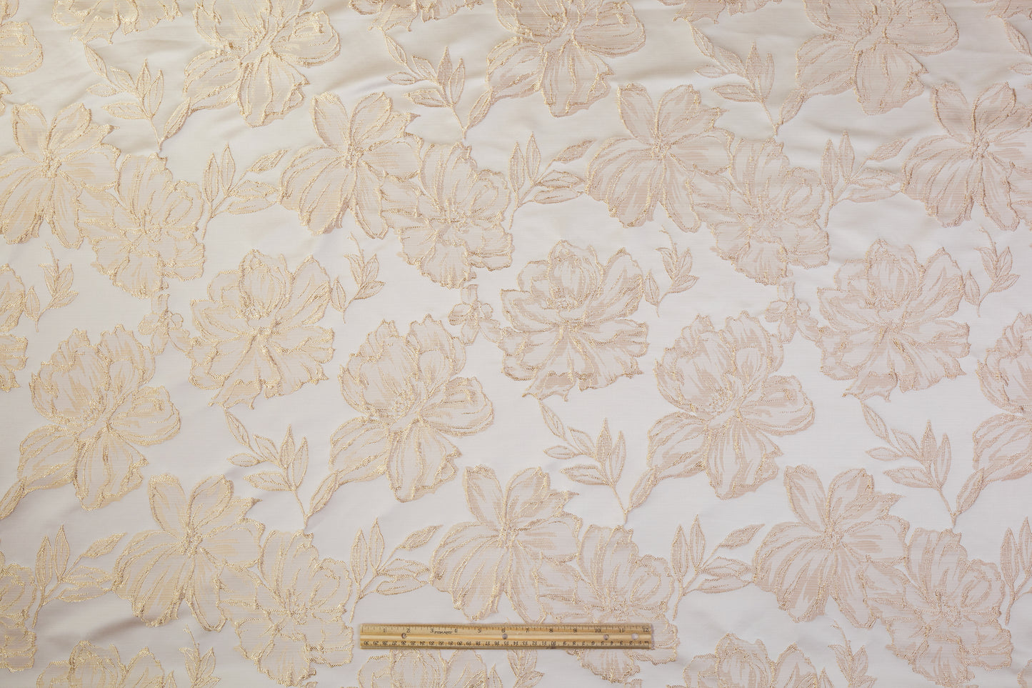 Floral Cloqué Brocade - Champagne Gold