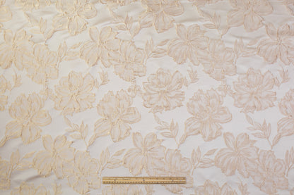 Floral Cloqué Brocade - Champagne Gold