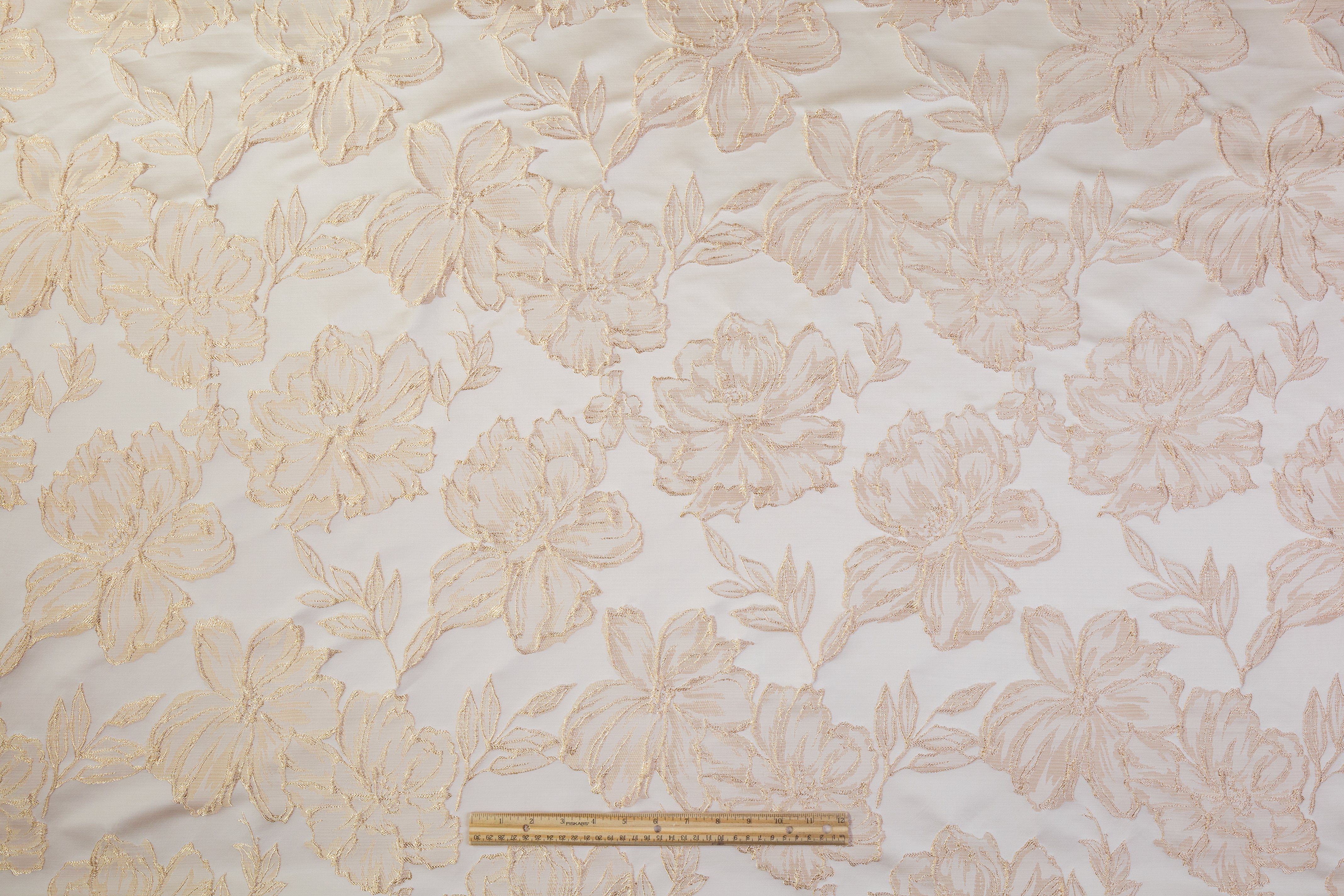 Floral Cloqué Brocade - Champagne Gold