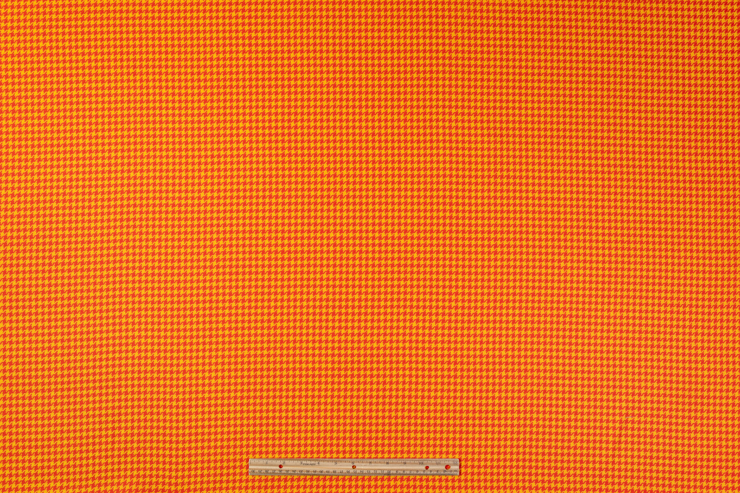 Houndstooth Italian Wool Suiting - Yellow / Red
