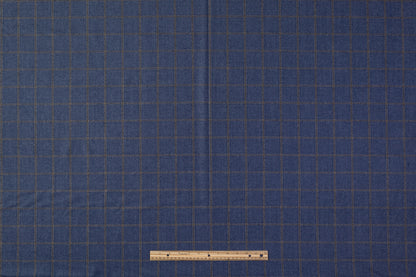 Tallia di Delfino - Checked Italian Super 130s Wool Flannel - Blue / Gray