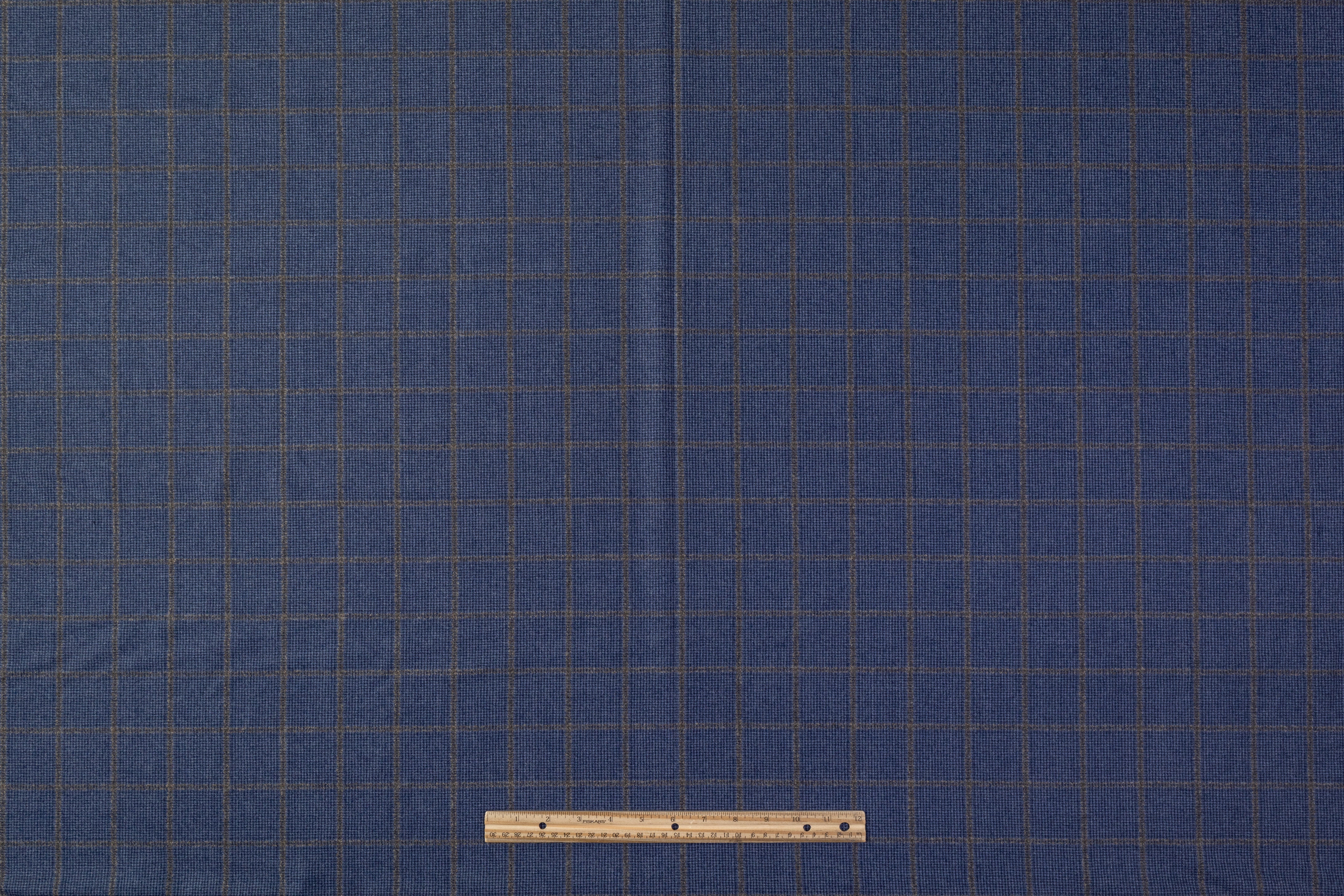 Tallia di Delfino - Checked Italian Super 130s Wool Flannel - Blue / Gray