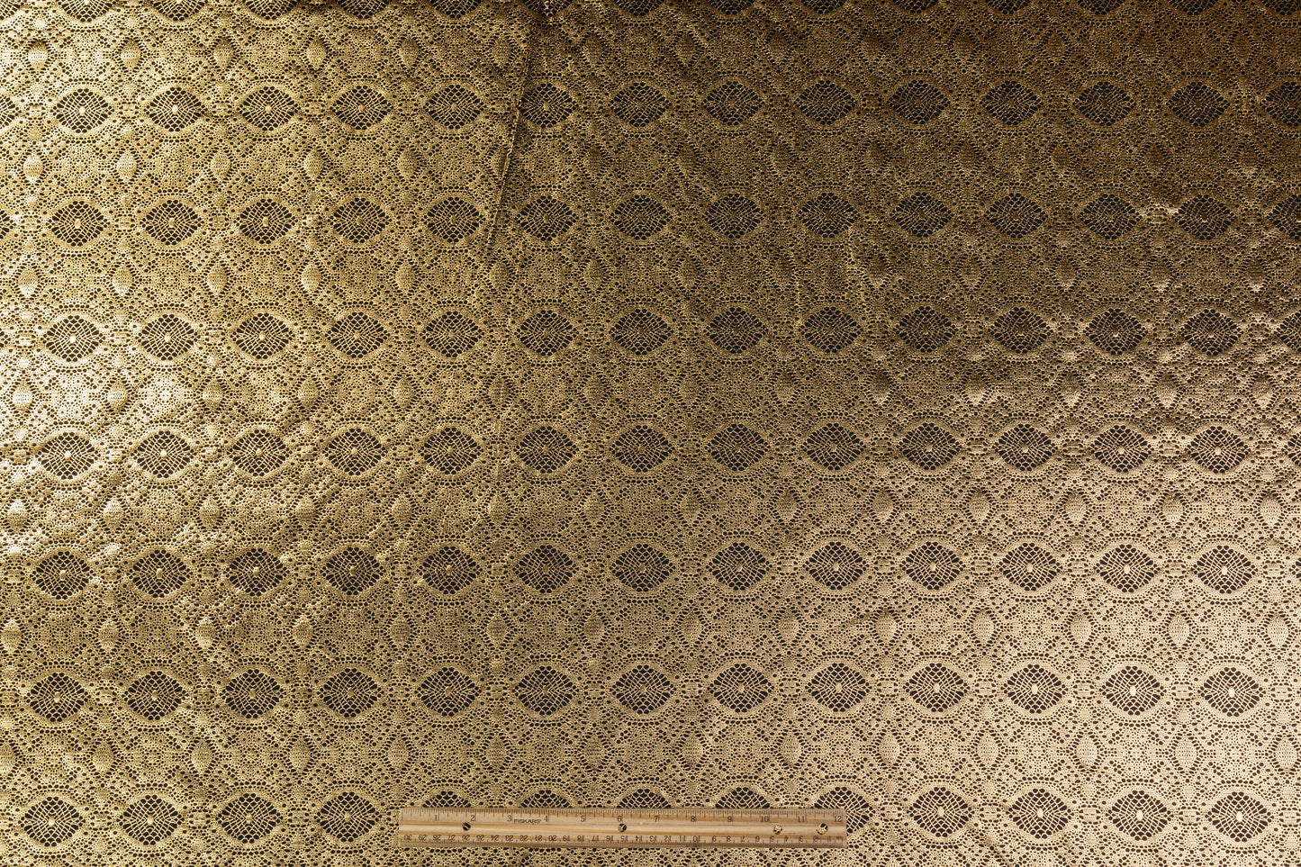 Laminated Italian Silk Charmeuse - Champagne Gold / Black