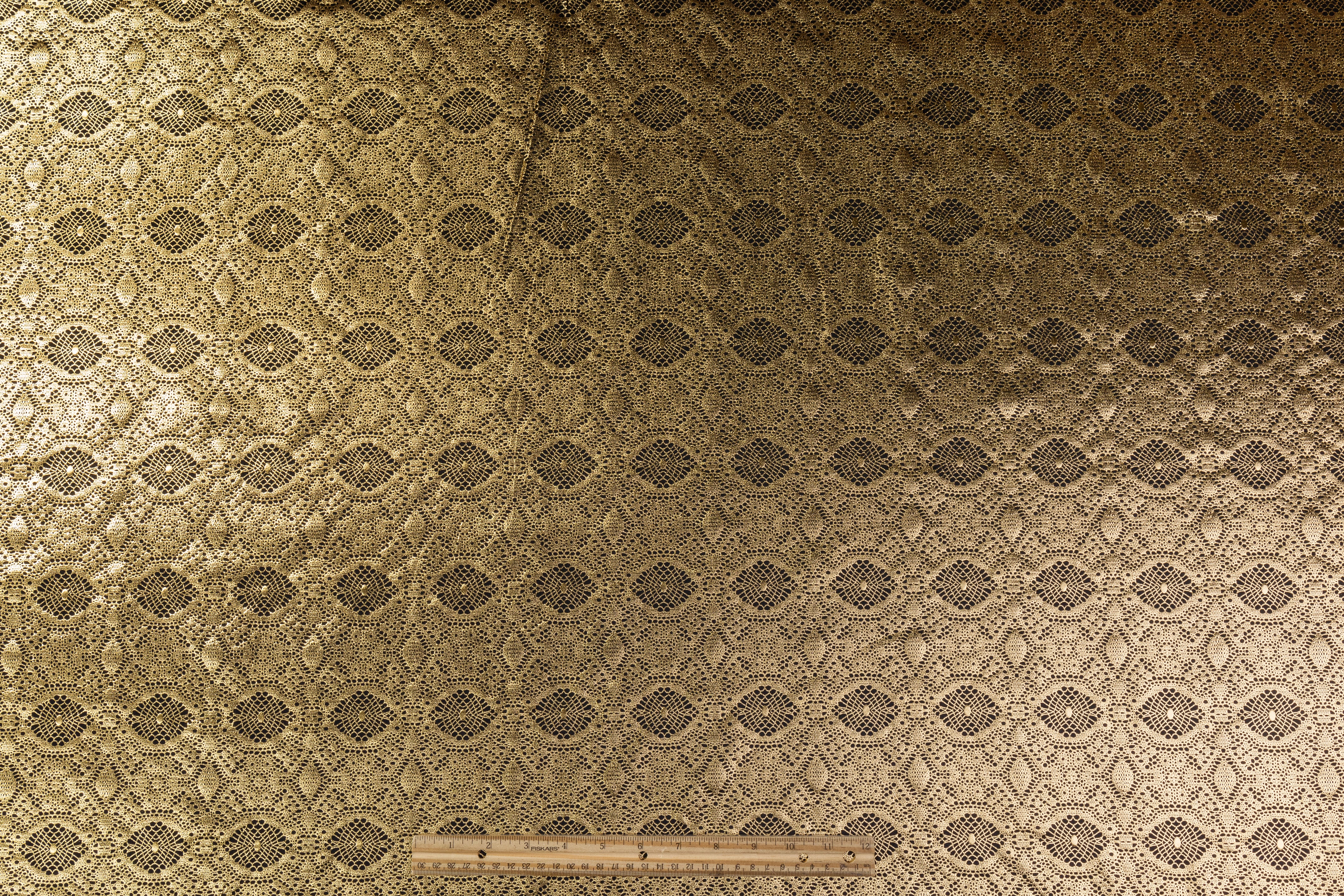Laminated Italian Silk Charmeuse - Champagne Gold / Black