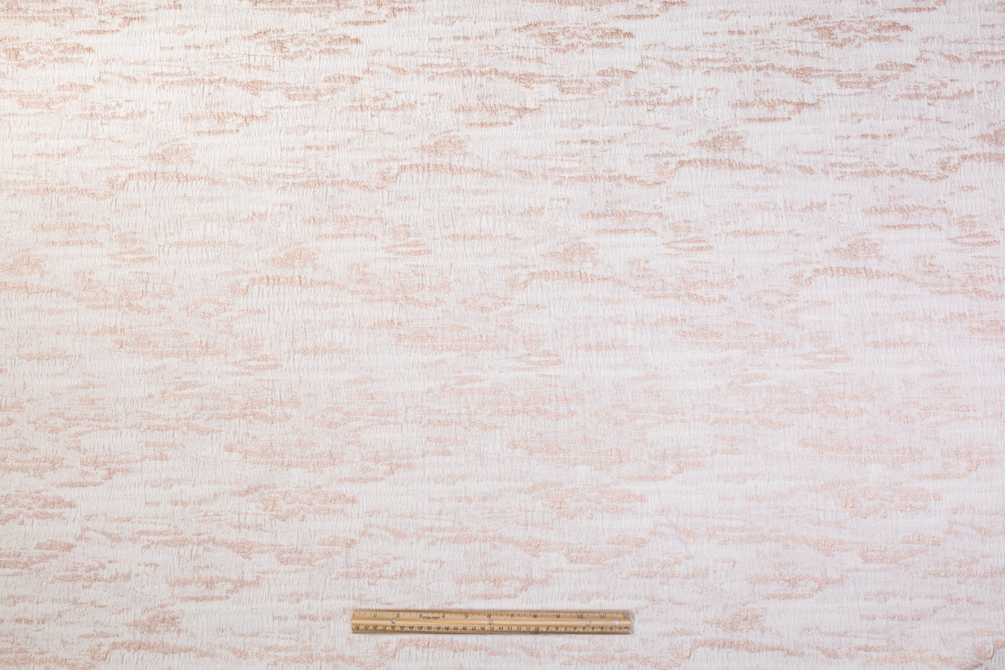 Abstract Crushed Metallic Brocade - Rose Gold / Off White