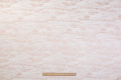 Abstract Crushed Metallic Brocade - Rose Gold / Off White