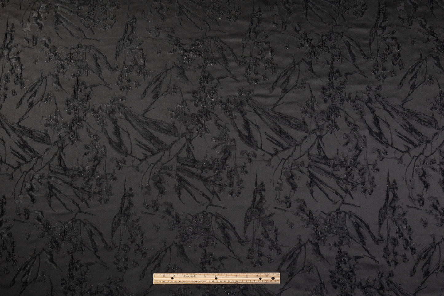 Abstract Metallic Cloqué Brocade - Black