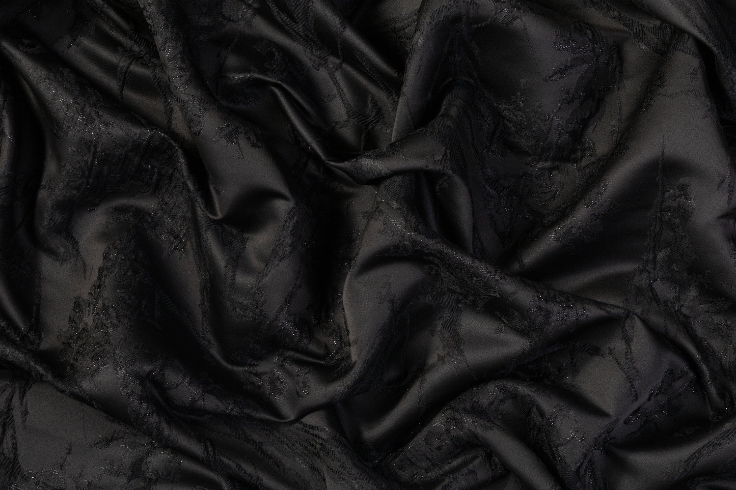 Abstract Metallic Cloqué Brocade - Black