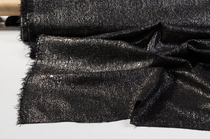 Textured Metallic Stretch Brocade - Gray