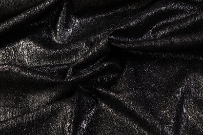 Textured Metallic Stretch Brocade - Gray