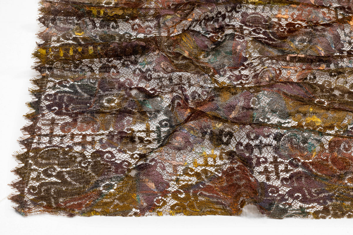 Solstiss - Metallic Printed French Lace - Antique Brass