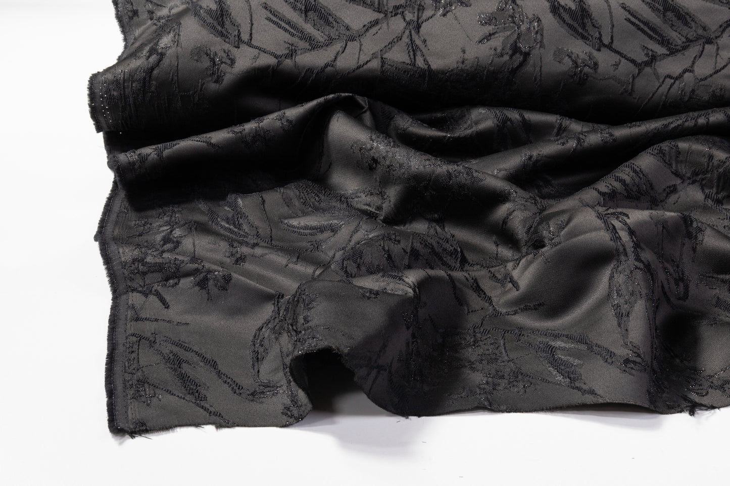 Abstract Metallic Cloqué Brocade - Black