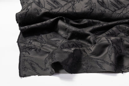 Abstract Metallic Cloqué Brocade - Black