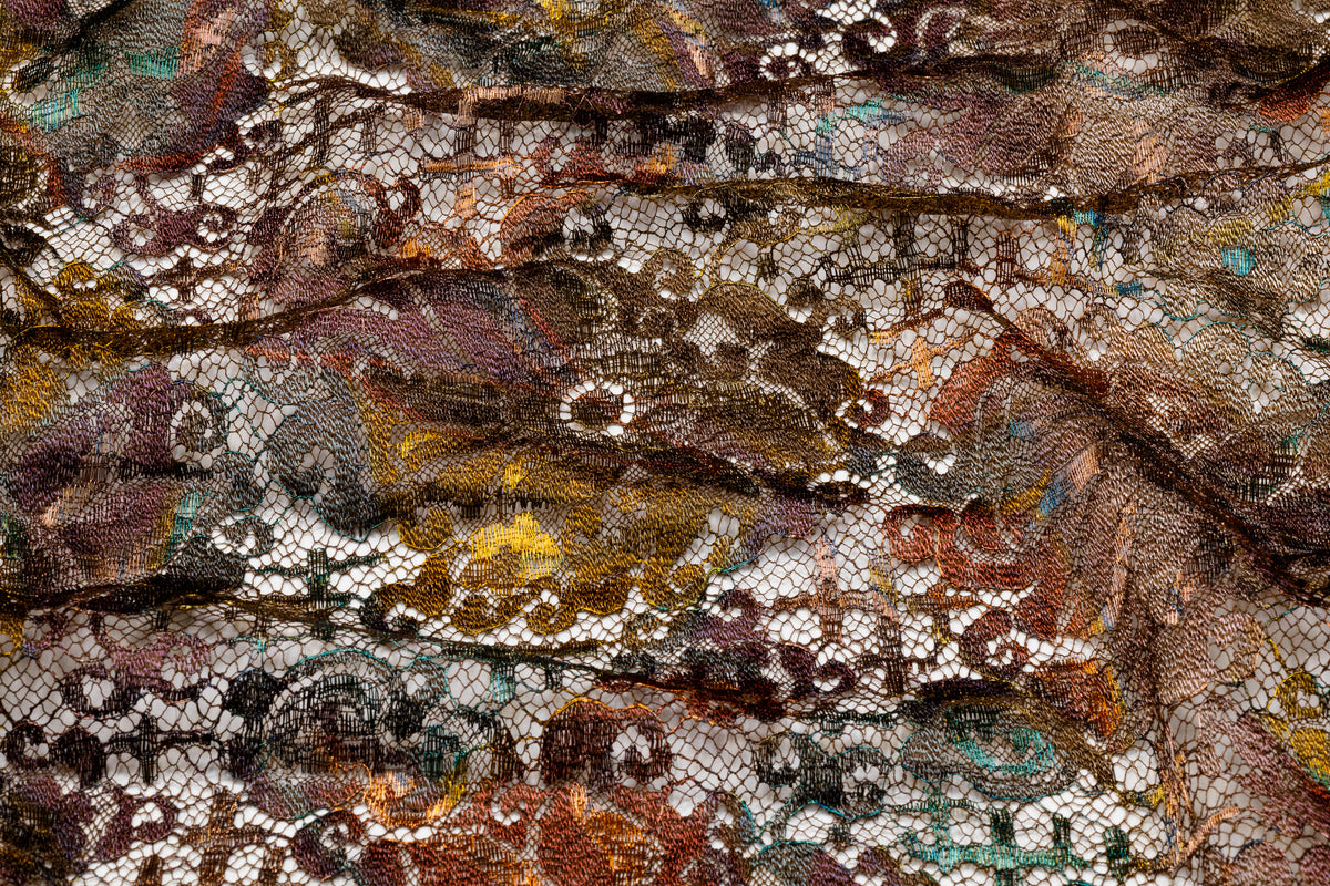 Solstiss - Metallic Printed French Lace - Antique Brass