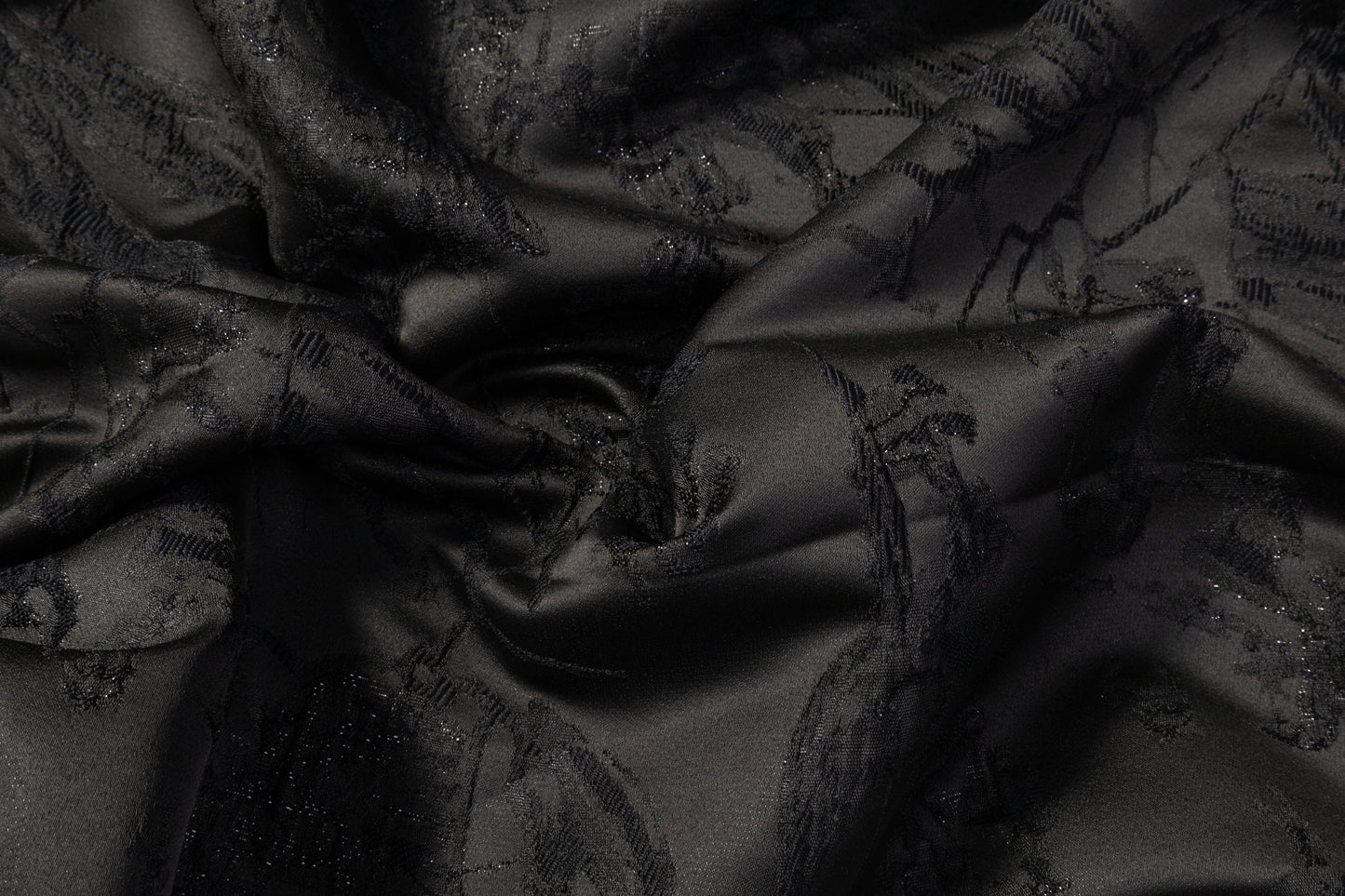Abstract Metallic Cloqué Brocade - Black