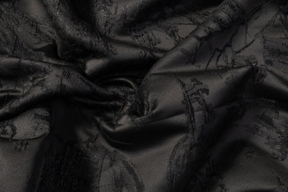 Abstract Metallic Cloqué Brocade - Black