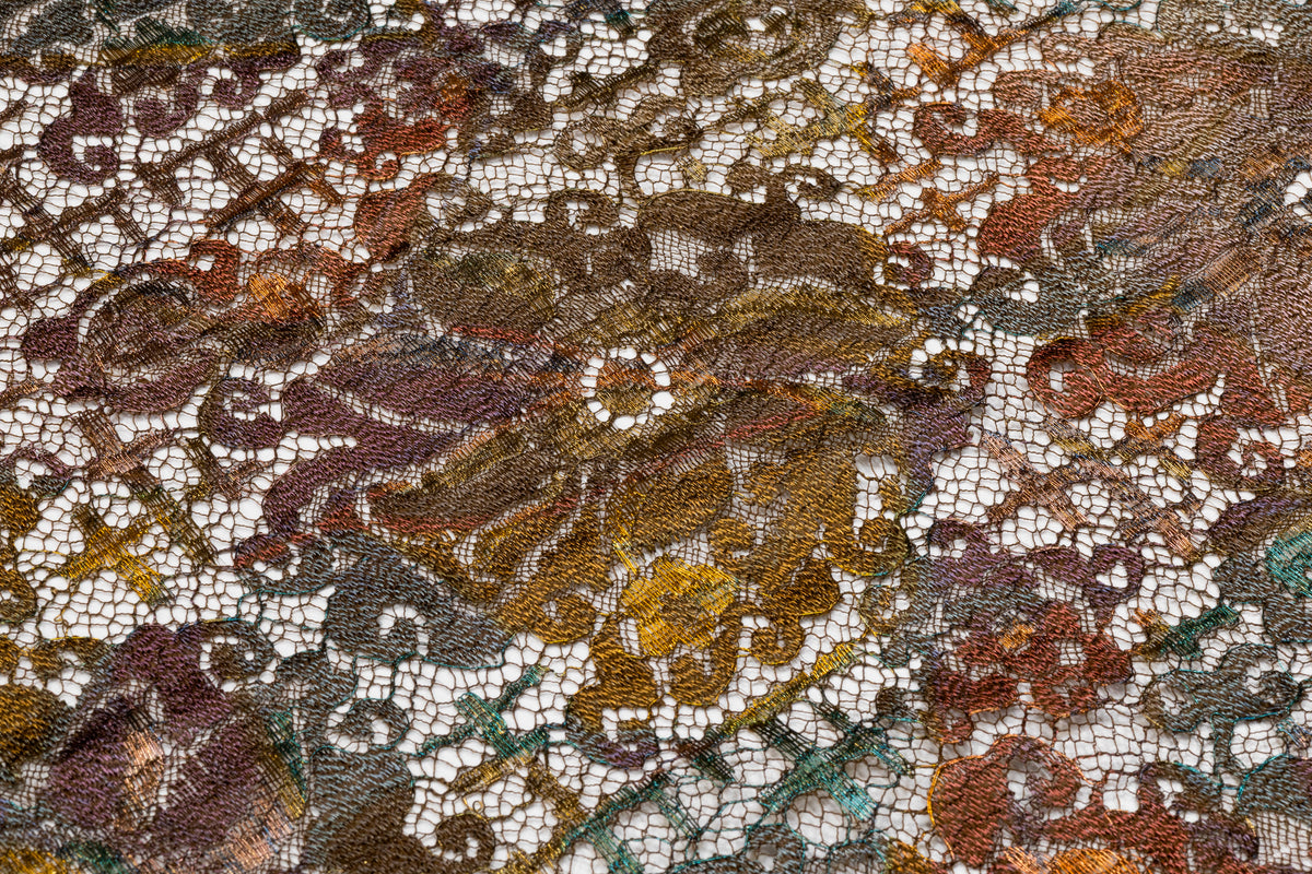 Solstiss - Metallic Printed French Lace - Antique Brass