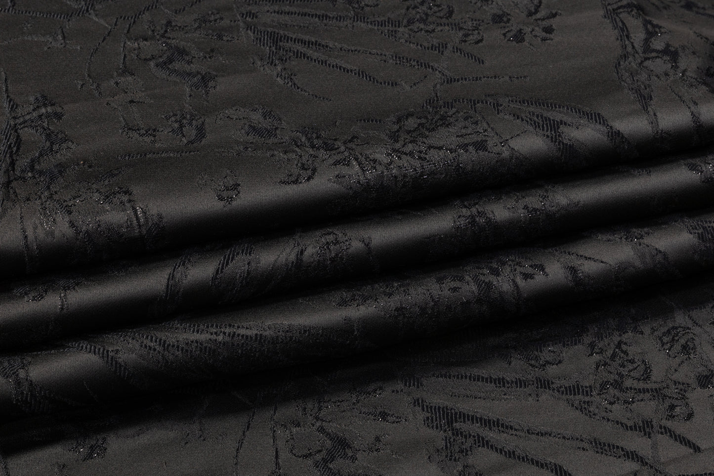 Abstract Metallic Cloqué Brocade - Black