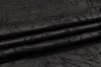Abstract Metallic Cloqué Brocade - Black