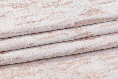 Abstract Crushed Metallic Brocade - Rose Gold / Off White