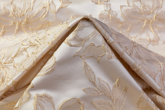 Floral Cloqué Brocade - Champagne Gold