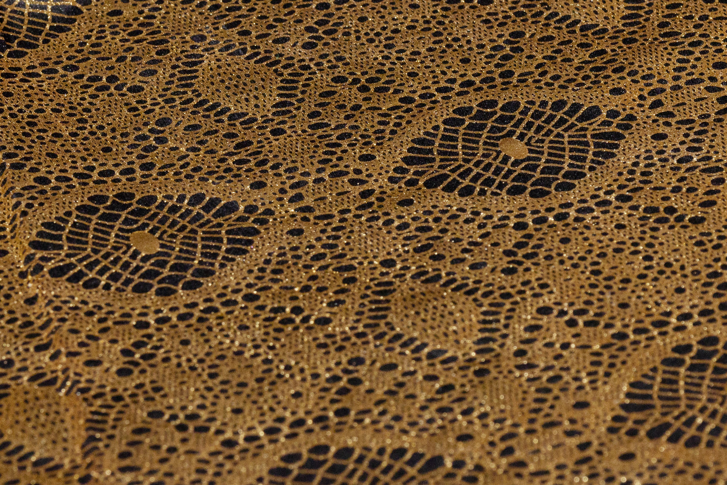 Laminated Italian Silk Charmeuse - Champagne Gold / Black