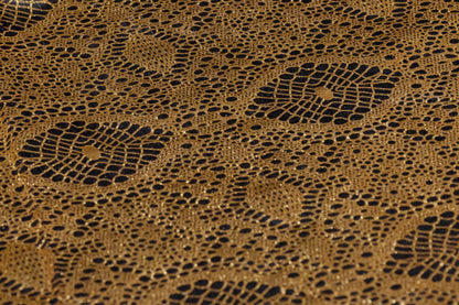 Laminated Italian Silk Charmeuse - Champagne Gold / Black