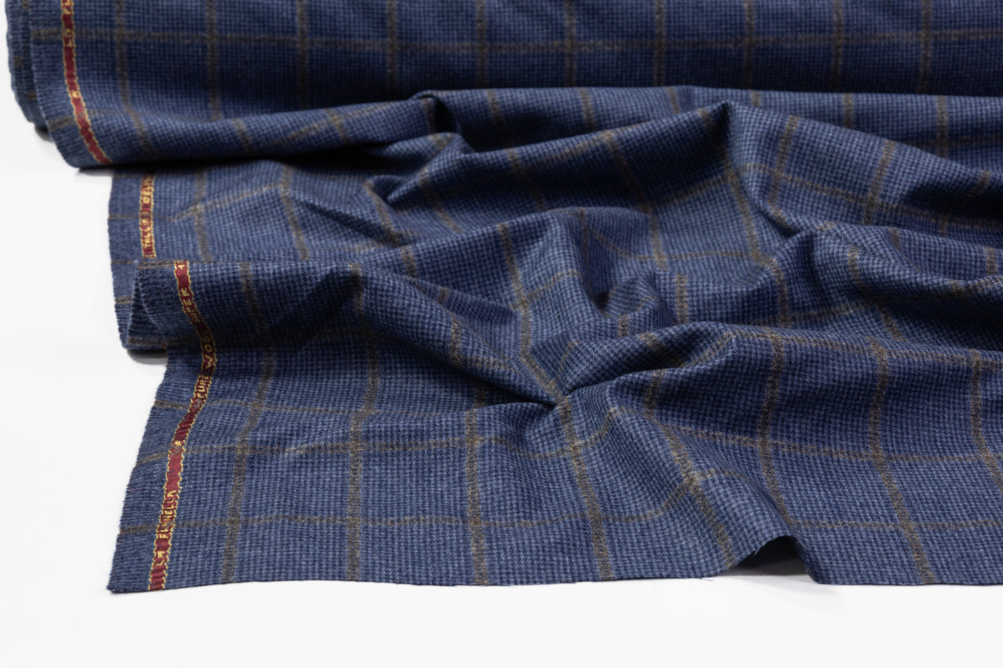 Tallia di Delfino - Checked Italian Super 130s Wool Flannel - Blue / Gray