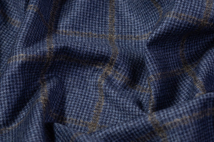 Tallia di Delfino - Checked Italian Super 130s Wool Flannel - Blue / Gray