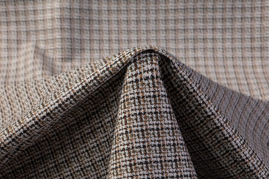 Loro Piana - Italian Silk Wool Cotton Tweed Suiting - Brown / Green